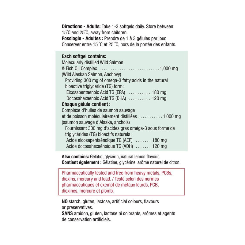 Jamieson 야생 연어 &amp; 피쉬 오일 1000 mg 210 소프트젤