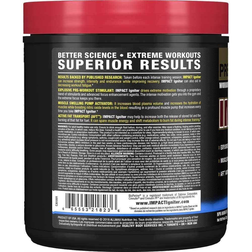 ALLMAX, Impact Igniter, Pre-Workout, Blue Raspberry, 328g