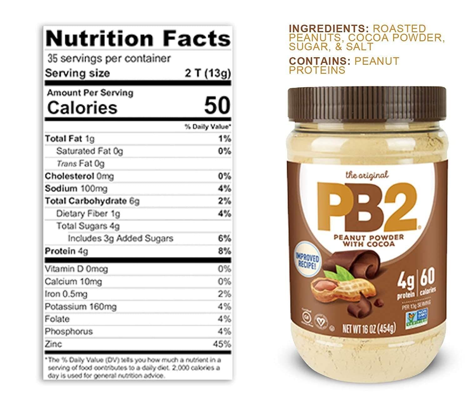 PB2 Peanut Powder with Cocoa 454 g