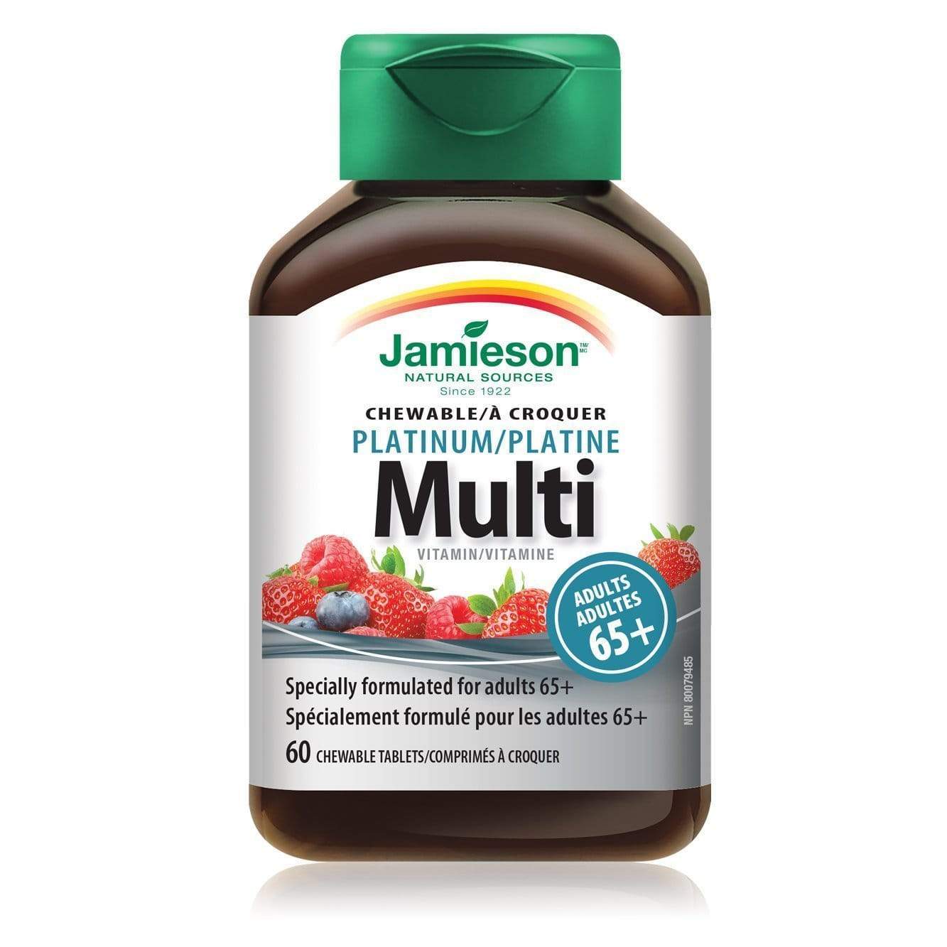 Jamieson Chewable Platinum Multivitamin For Adults 65+ Mixed Berry 60 Tablets
