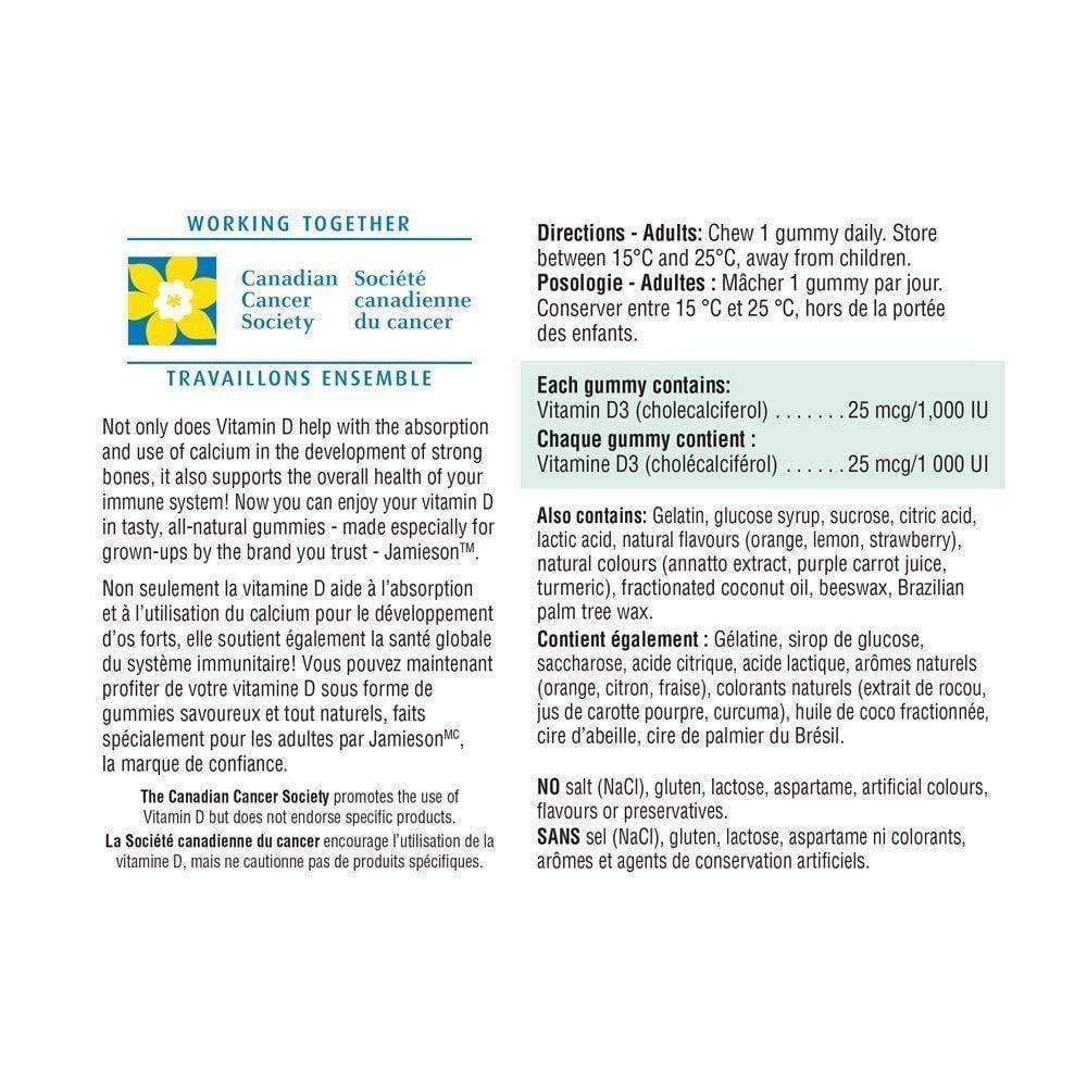 Jamieson Vitamin D3 1000 IU 60 Gummies