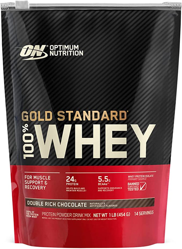 Optimum Nutrition, Gold Standard 100% Whey، شوكولاتة غنية مزدوجة، 454 جم (1 رطل)