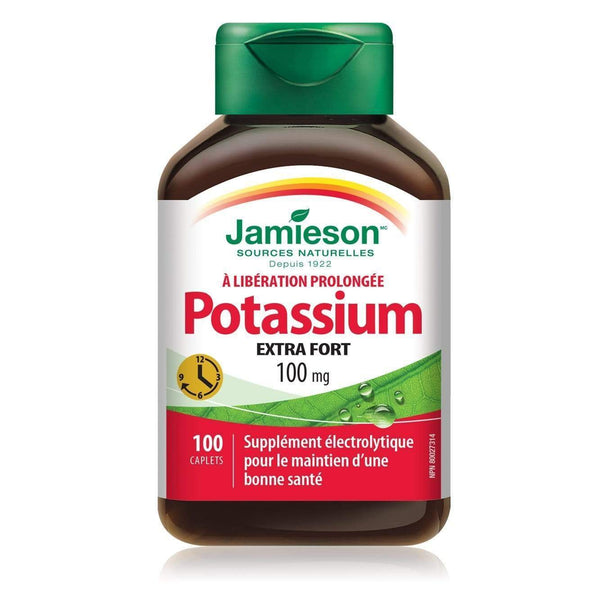 Jamieson Timed Release Potassium Extra Strength 100 mg 100 Caplets