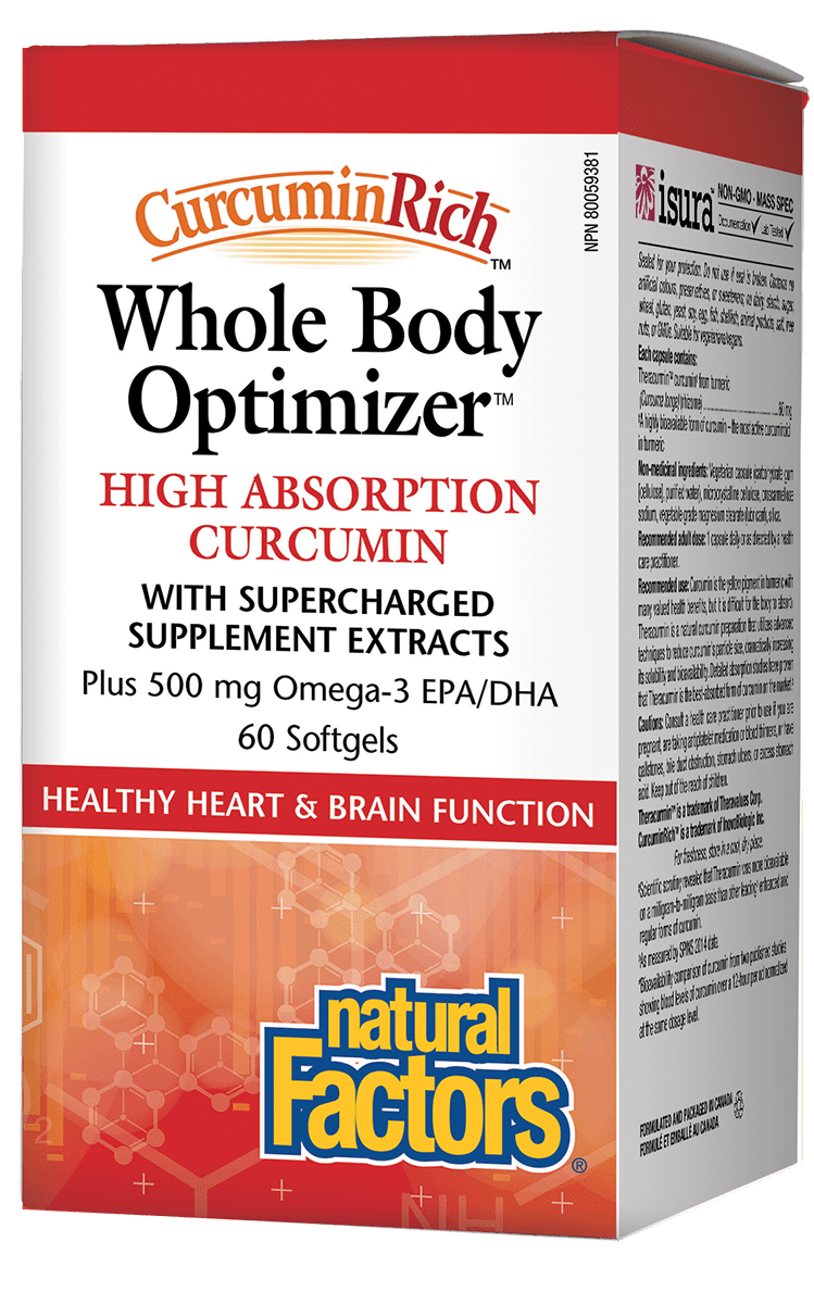 Natural Factors Curcumin Rich Whole Body Optimizer 60 Softgels