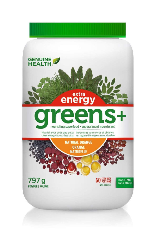 Genuine Health Greens+ Extra Energy - Orange Flavour