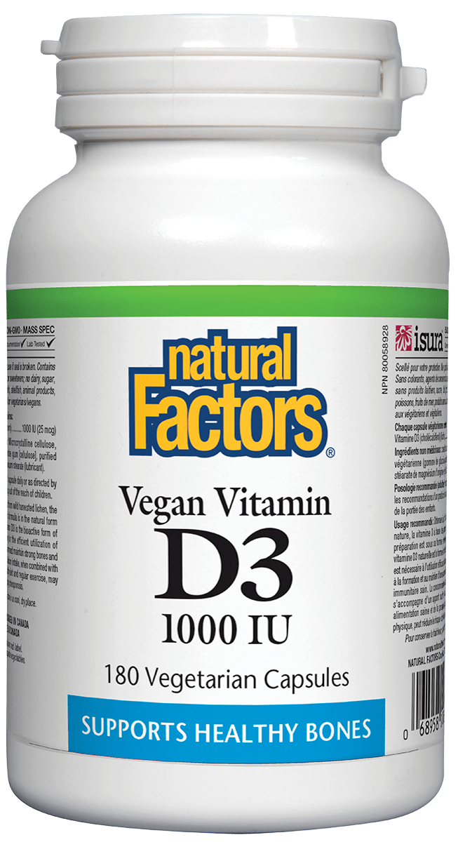 Natural Factors Vegan Vitamin D3 1000 IU