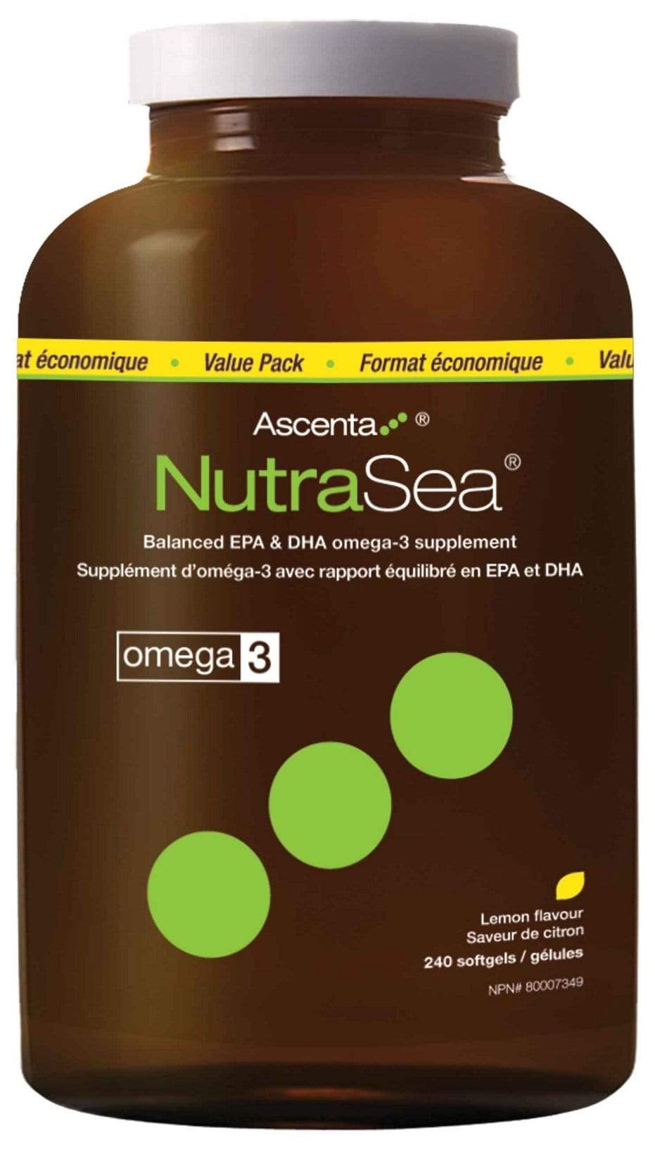 NutraSea Omega-3 Value Pack - Lemon (240 Softgels)