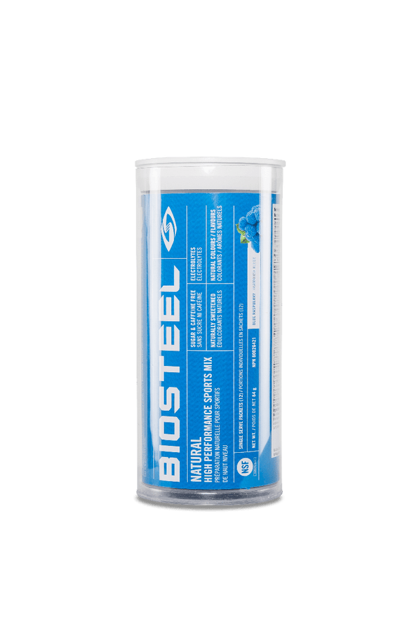 BioSteel Natural High Performance Sports Mix Tube Blue Raspberry 12 Single Serve Packets