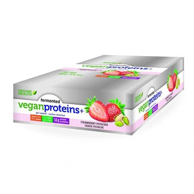 Genuine Health, Fermented Vegan Proteins+ Bar, Strawberry Pistachio, 12 x 55g