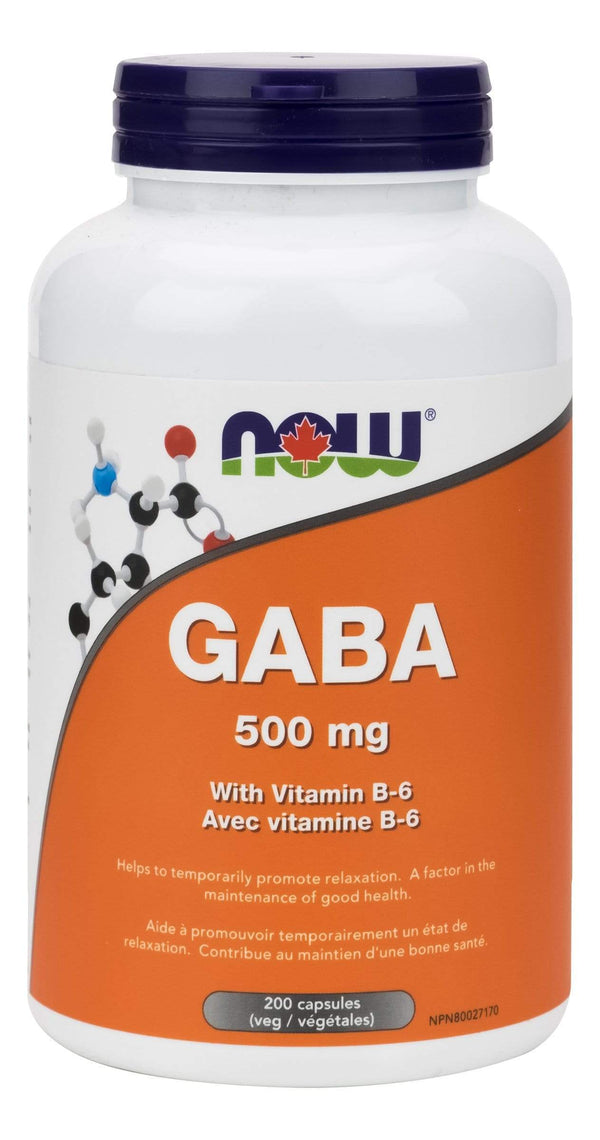NOW GABA 500mg + B-6 200 V-Caps