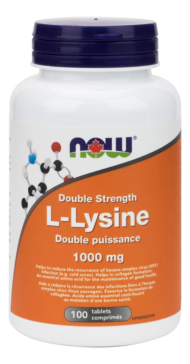 NOW L-Lysine Double Strength 1000 mg 100 Tablets