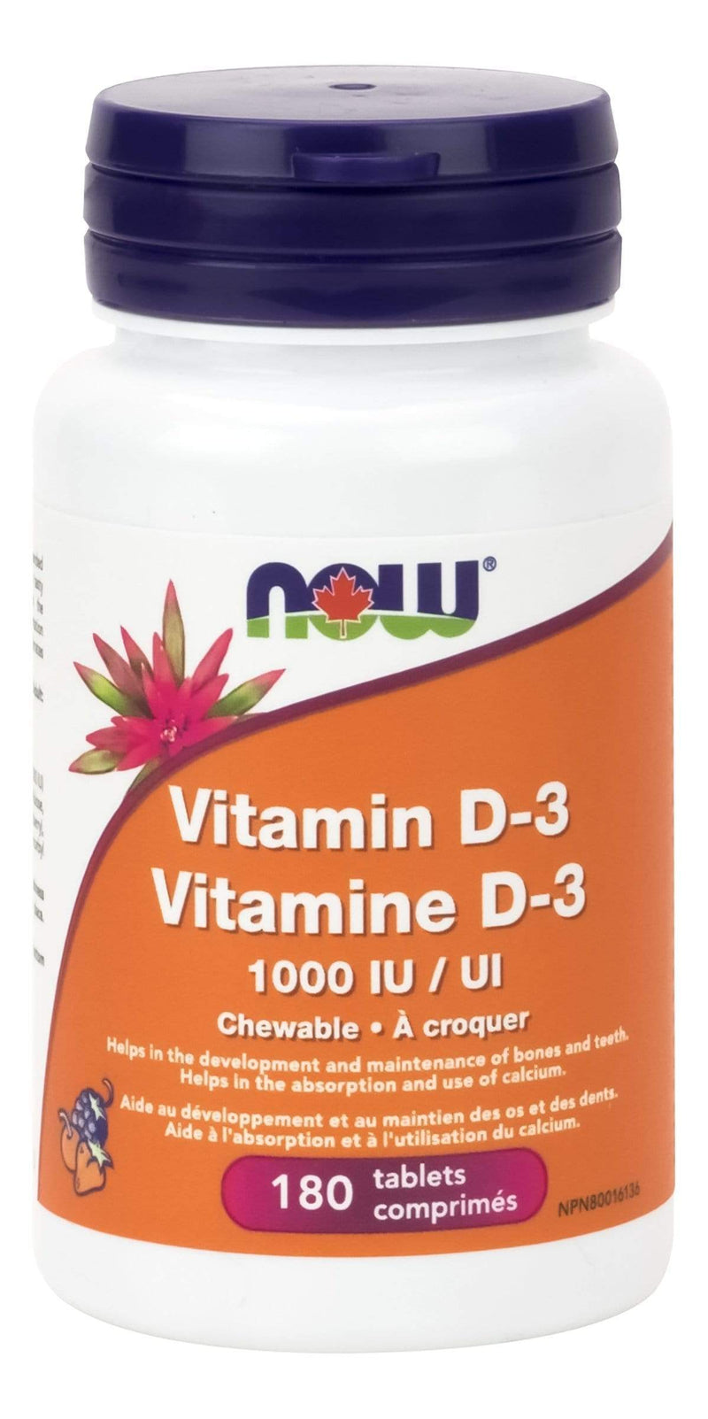 NOW Vitamin D3 1,000 IU - 180 Tablets
