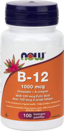 NOW B-12 1000 ميكروجرام + حمض الفوليك 100 قرص استحلاب
