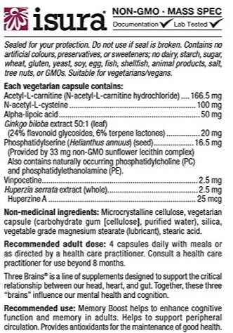 3 Brains, Memory Boost, 120 Veg Capsules