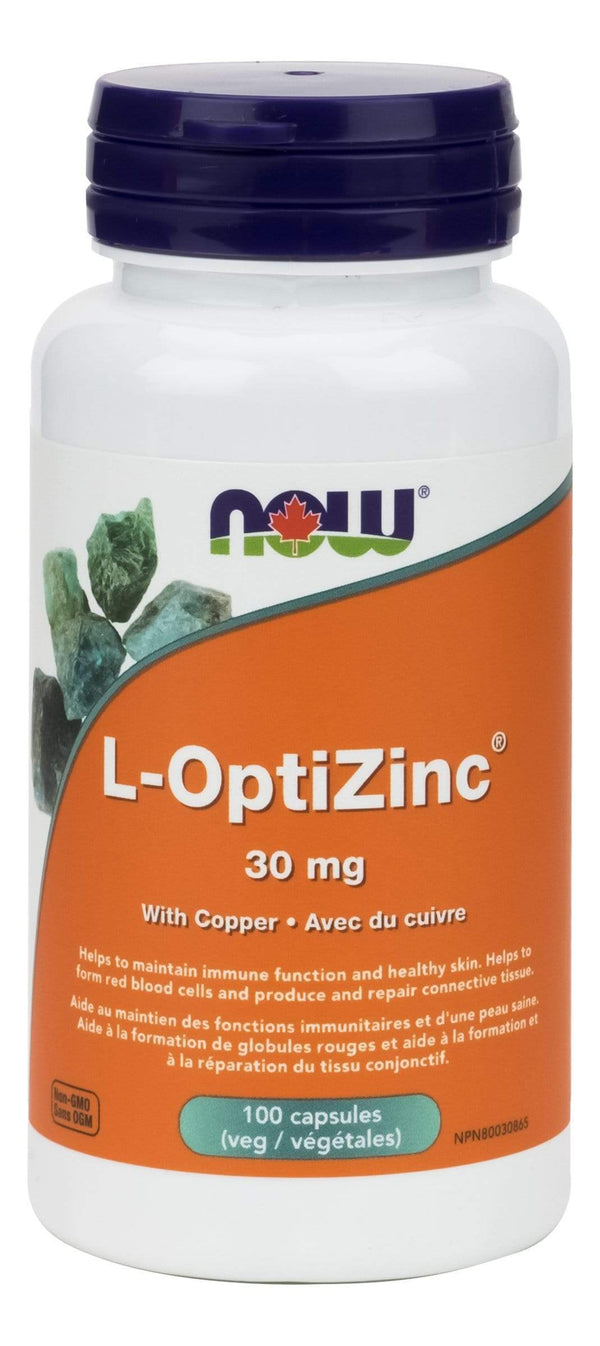 NOW Opti-L-Zinc(모노메티오닌) 30mg + 구리 100 V-캡슐