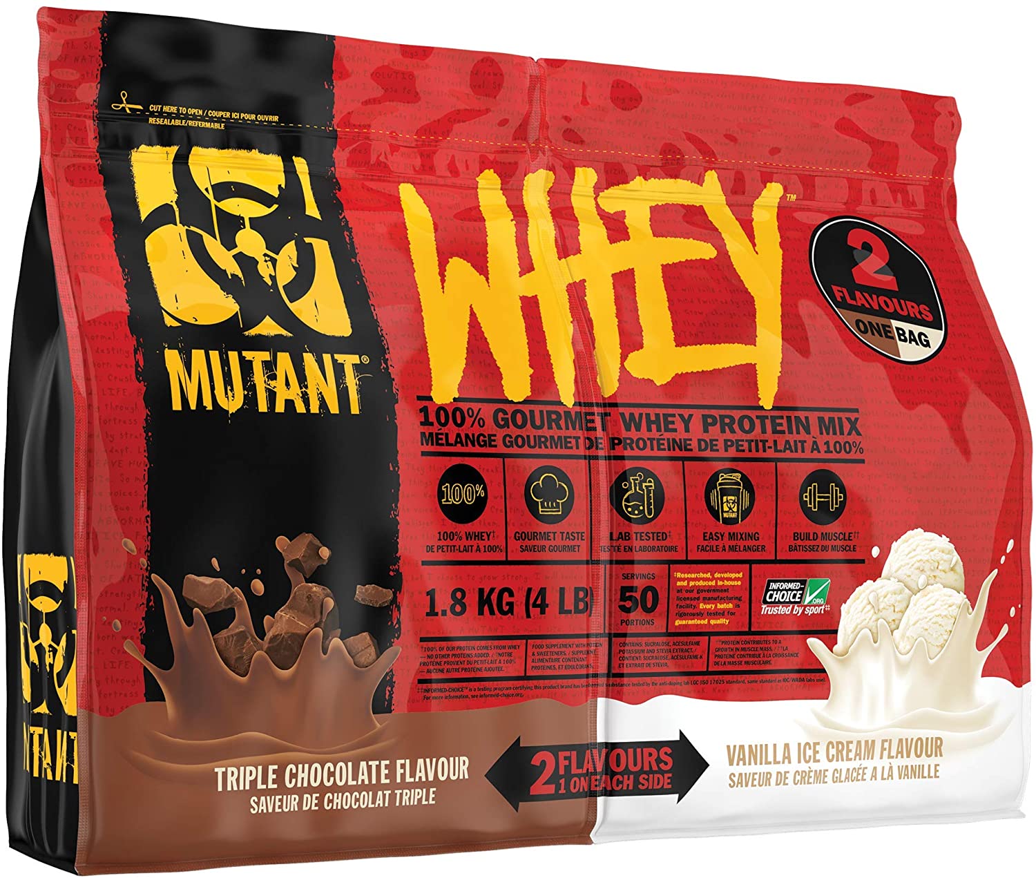 Mutant WHEY, Triple Chocolate and Vanilla Ice Cream, 1.8 Kg