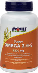 NOW, سوبر أوميجا 3-6-9، 1200 مجم، 180 كبسولة هلامية
