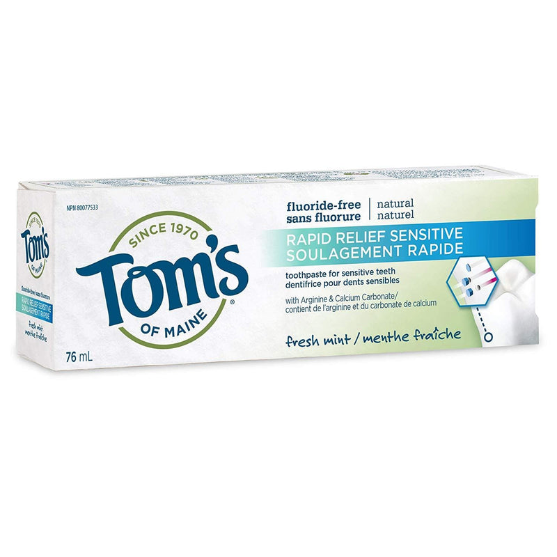 Tom's of Maine Fluoride-Free Rapid Relief Sensitive Toothpaste Fresh Mint 76 ml