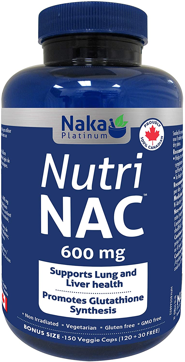 Naka Platinum Nutri NAC, (N-아세틸-L-시스테인), 600 mg, 150 식물성 캡슐
