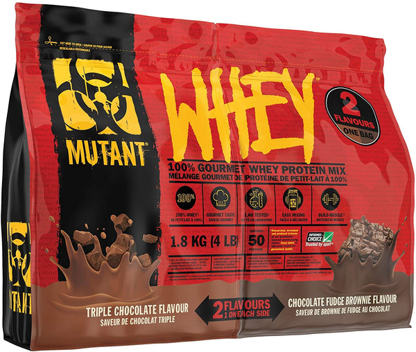 Mutant WHEY, 트리플 초콜릿 및 초콜릿 퍼지 브라우니, 1.8Kg 