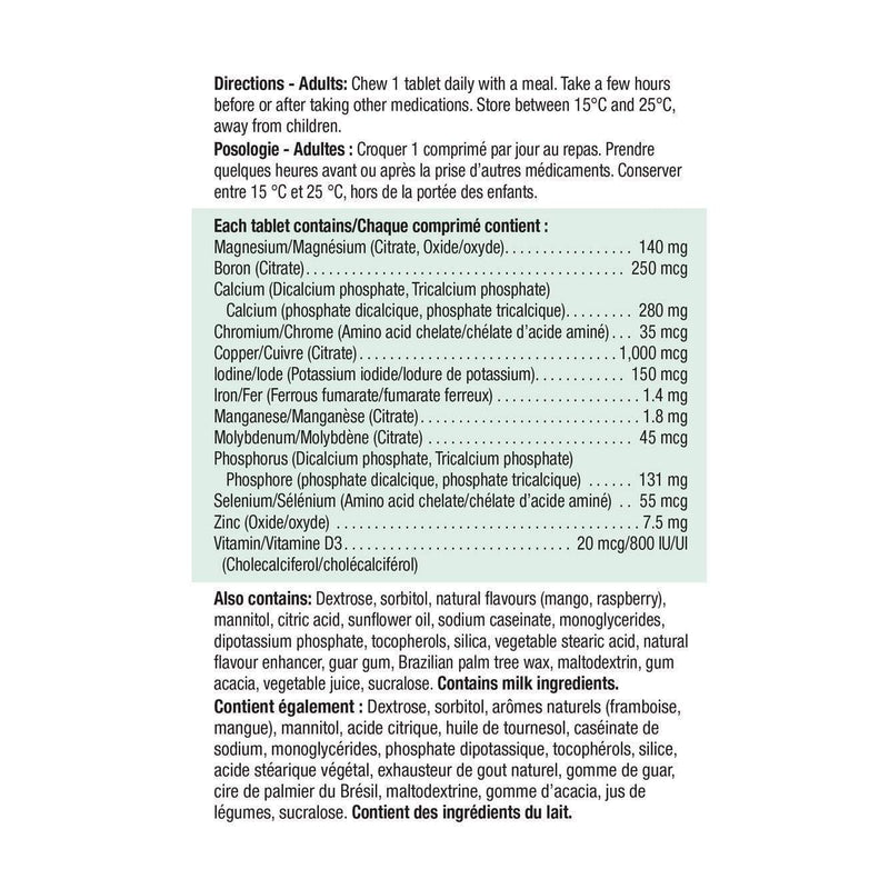 Jamieson Chewable Magnesium Mineral Complex Raspberry Mango 60 Tablets