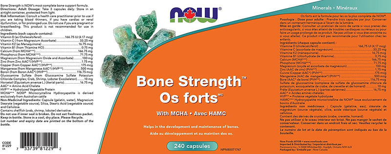 NOW, Bone Strength with MCHA, 240 Capsules