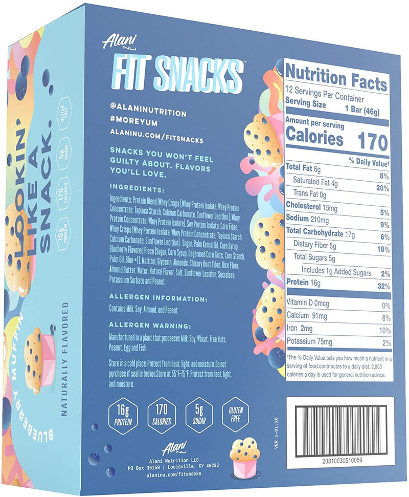 Alani Nu Fit Snacks Protein Bar - Blueberry Muffin