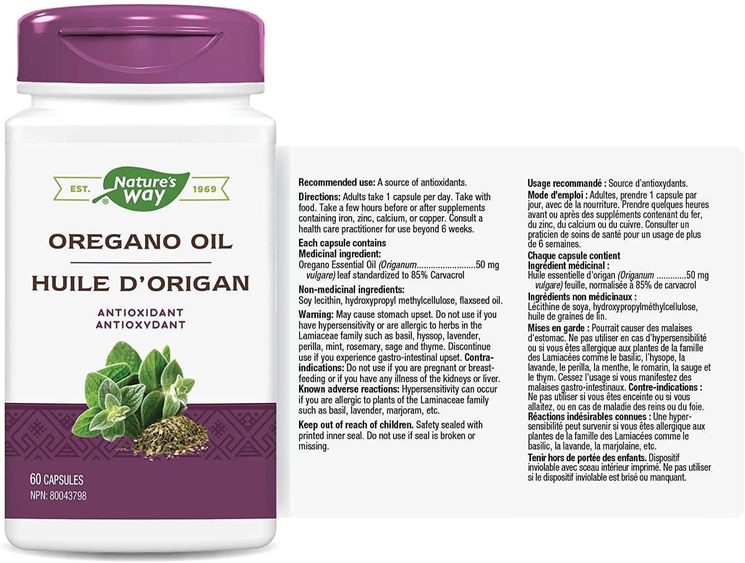 Nature's Way Oregano Oil 60 Capsules