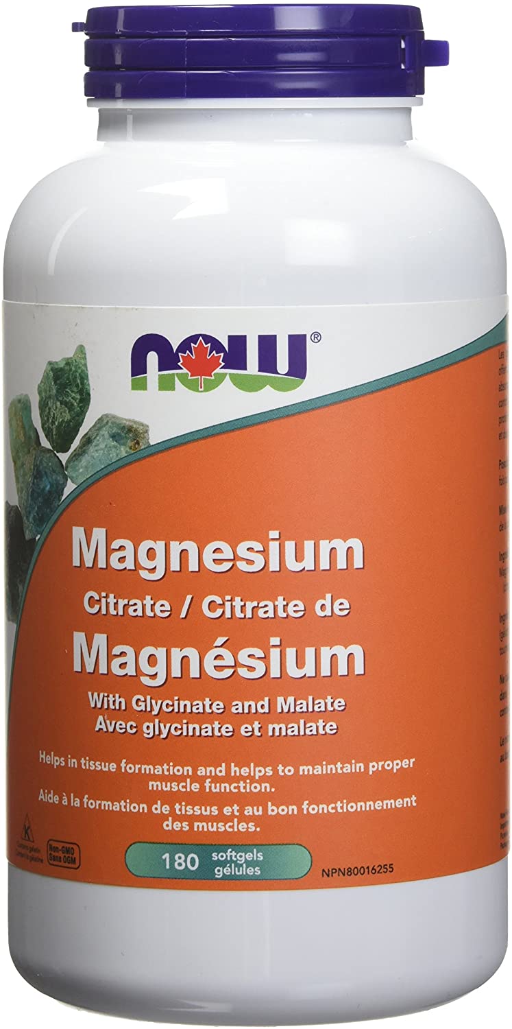 NOW, Magnesium Citrate with Glycinate & Malate, 134mg, 180 Softgels