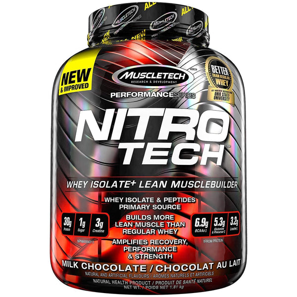 MuscleTech NitroTech Whey Isolate, Milk Chocolate, 1.81 Kg