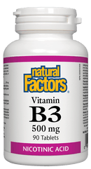 ناتشورال فاكتورز B3 حمض النيكوتينيك 500 ملجم - 90 قرص