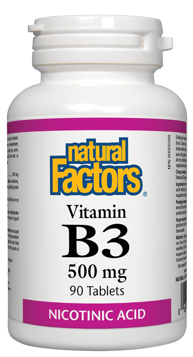 Natural Factors B3 Nicotinic Acid 500 mg 90 Tablets