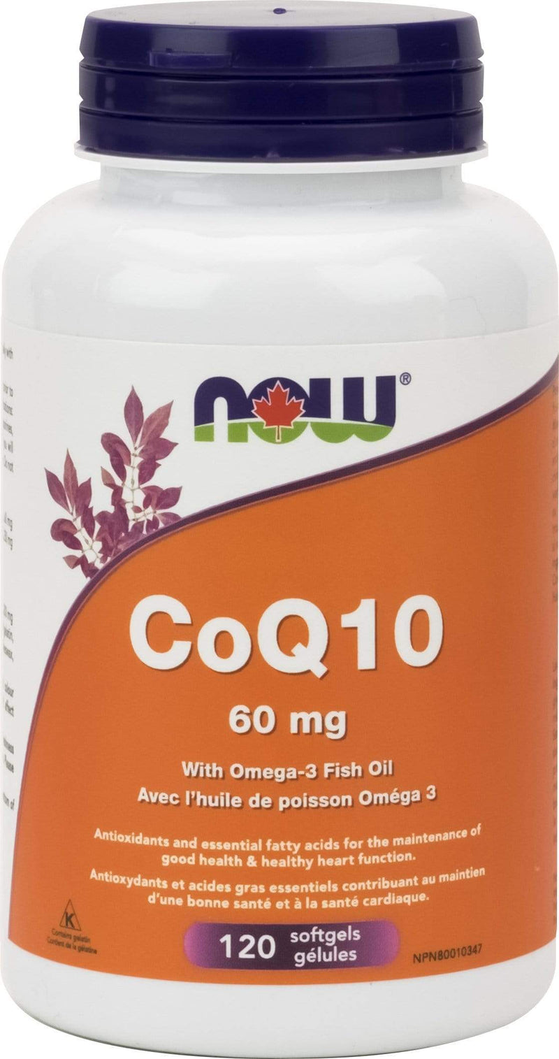 NOW, CoQ10 60 mg with Omega-3 Fish Oil, 120 Softgels