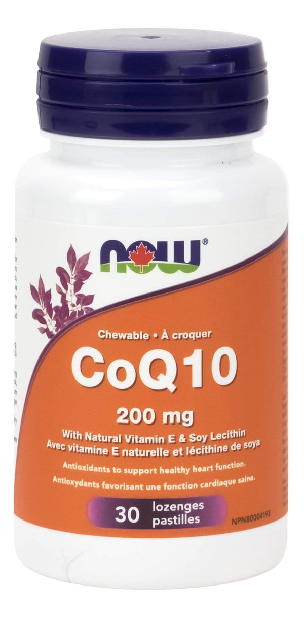 الآن CoQ10 200 ملغ مع الليسيثين + فيتامين E قابل للمضغ