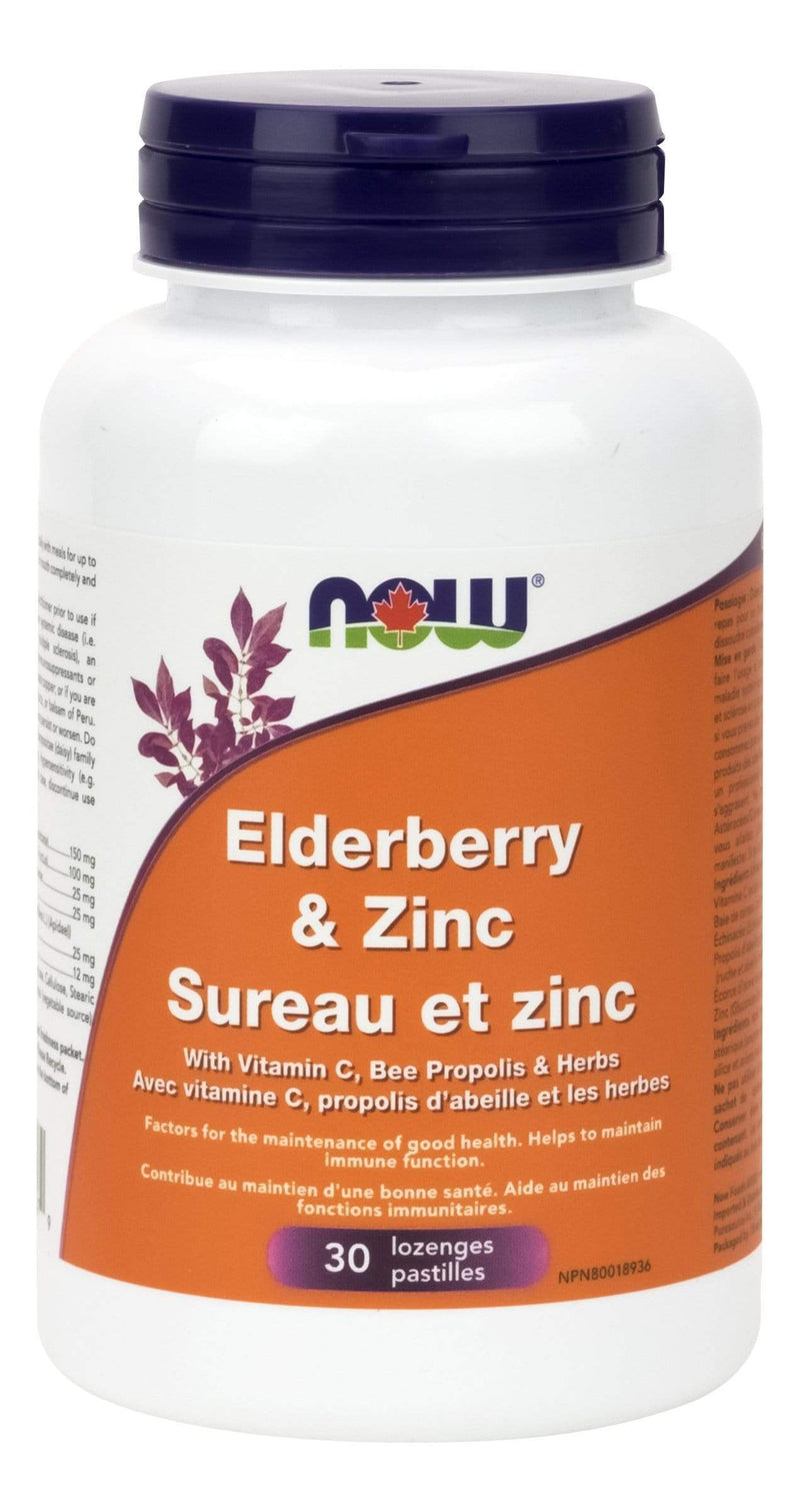 NOW Elderberry & Zinc 30 Lozenges