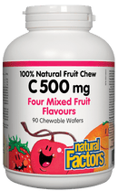Natural Factors C 500 Natural Fruit Chews - Mixed Fruits Flavour 90 Wafers