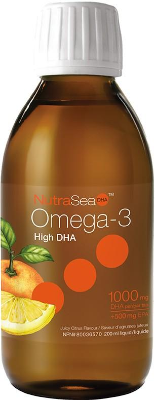 NutraSea أوميغا 3 عالي DHA - عصير الحمضيات (200 مل)