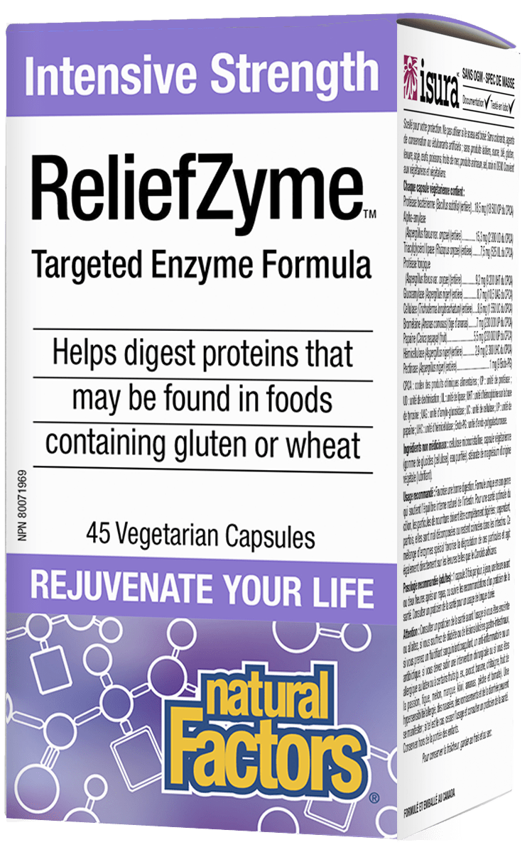 Natural Factors ReliefZyme Intensive Strength 45 Capsules