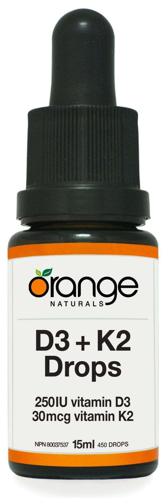 Orange Naturals D3+K2 Drops 250IU/30mcg orange MCT base