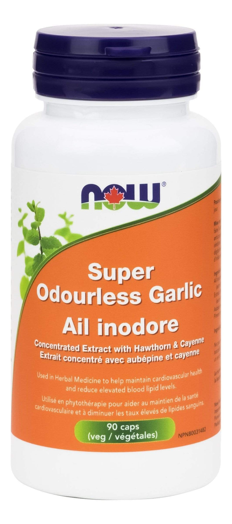 NOW, Super Odourless Garlic, 90 Veg Capsules