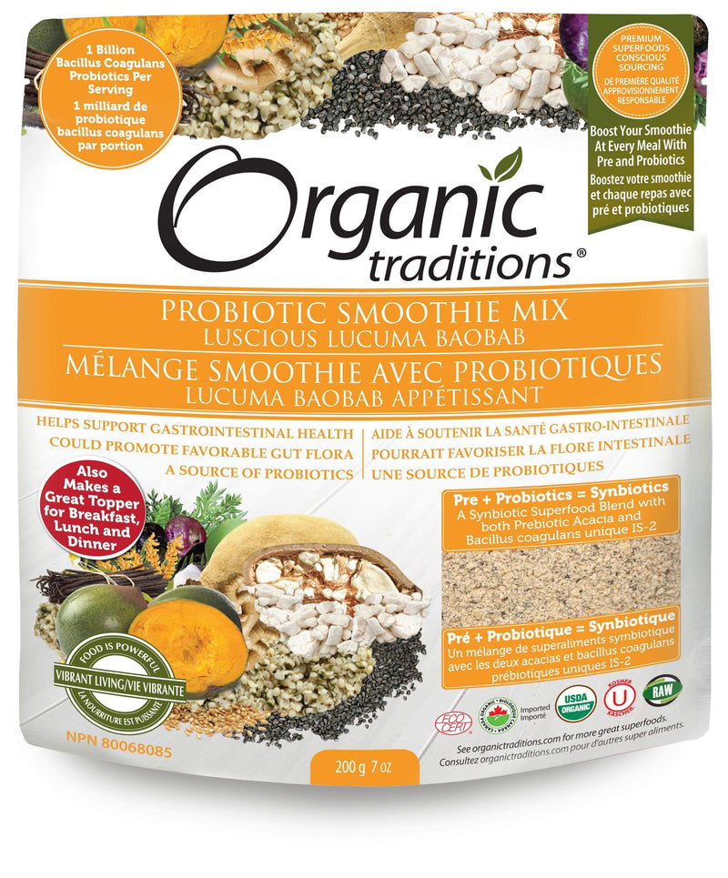 Organic Traditions Probiotic Smoothie Mix Luscious Lucuma Baobab