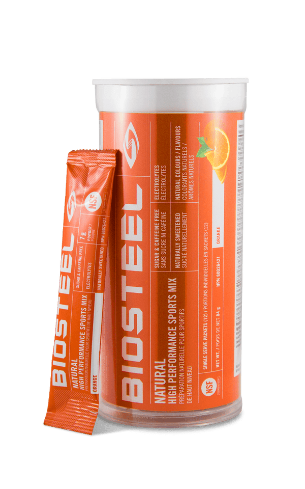 BioSteel Natural High Performance Sports Mix Tube Orange 12 Single Serve Packets