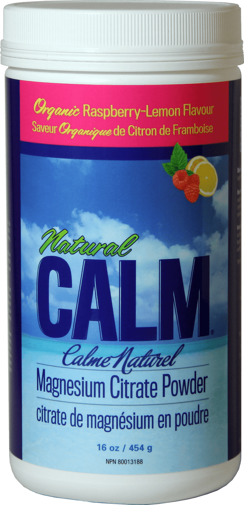Natural Calm Magnesium, Raspberry Lemon, 454 g