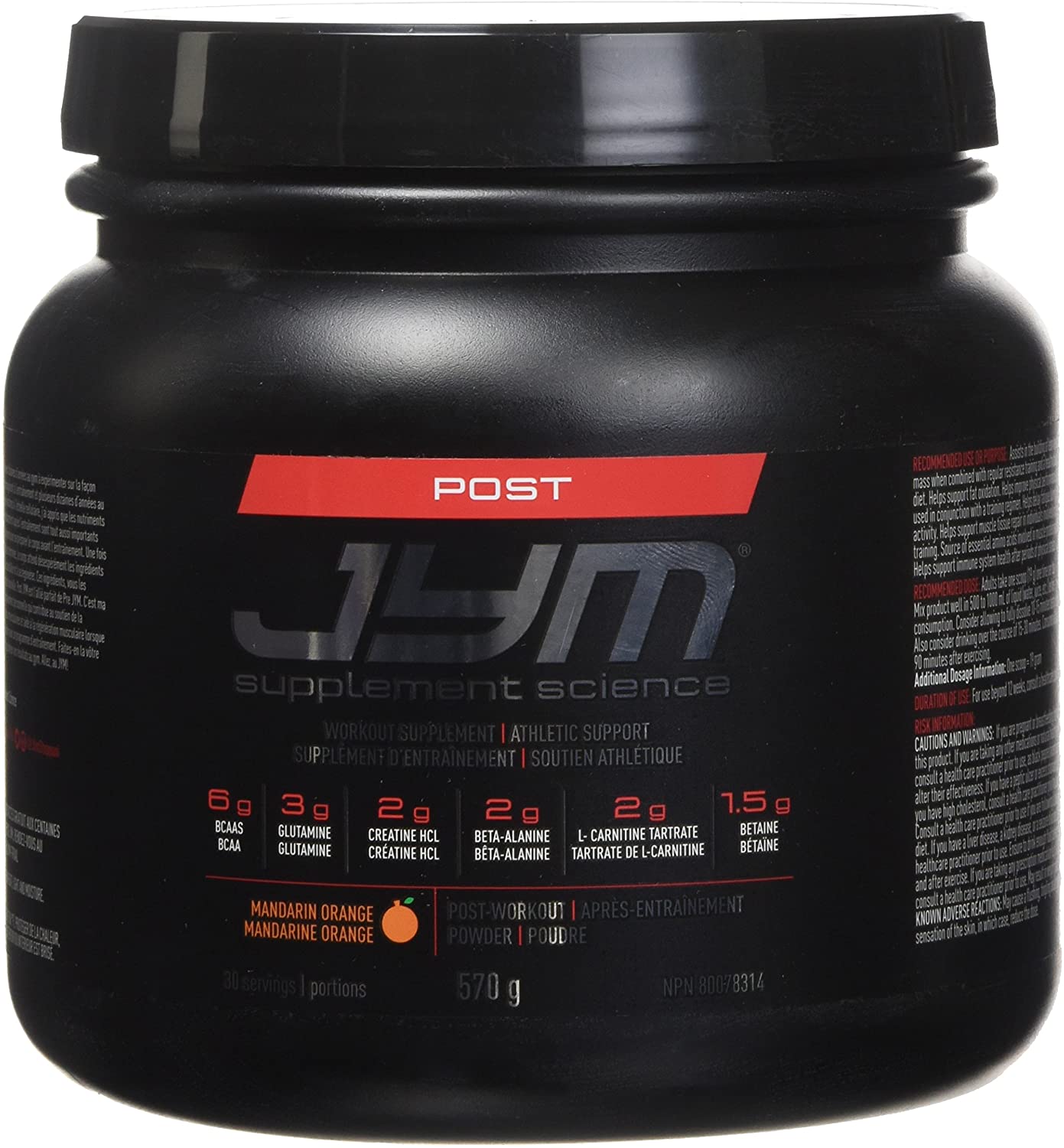 JYM POST  568 g 30 Servings - Mandarin Orange