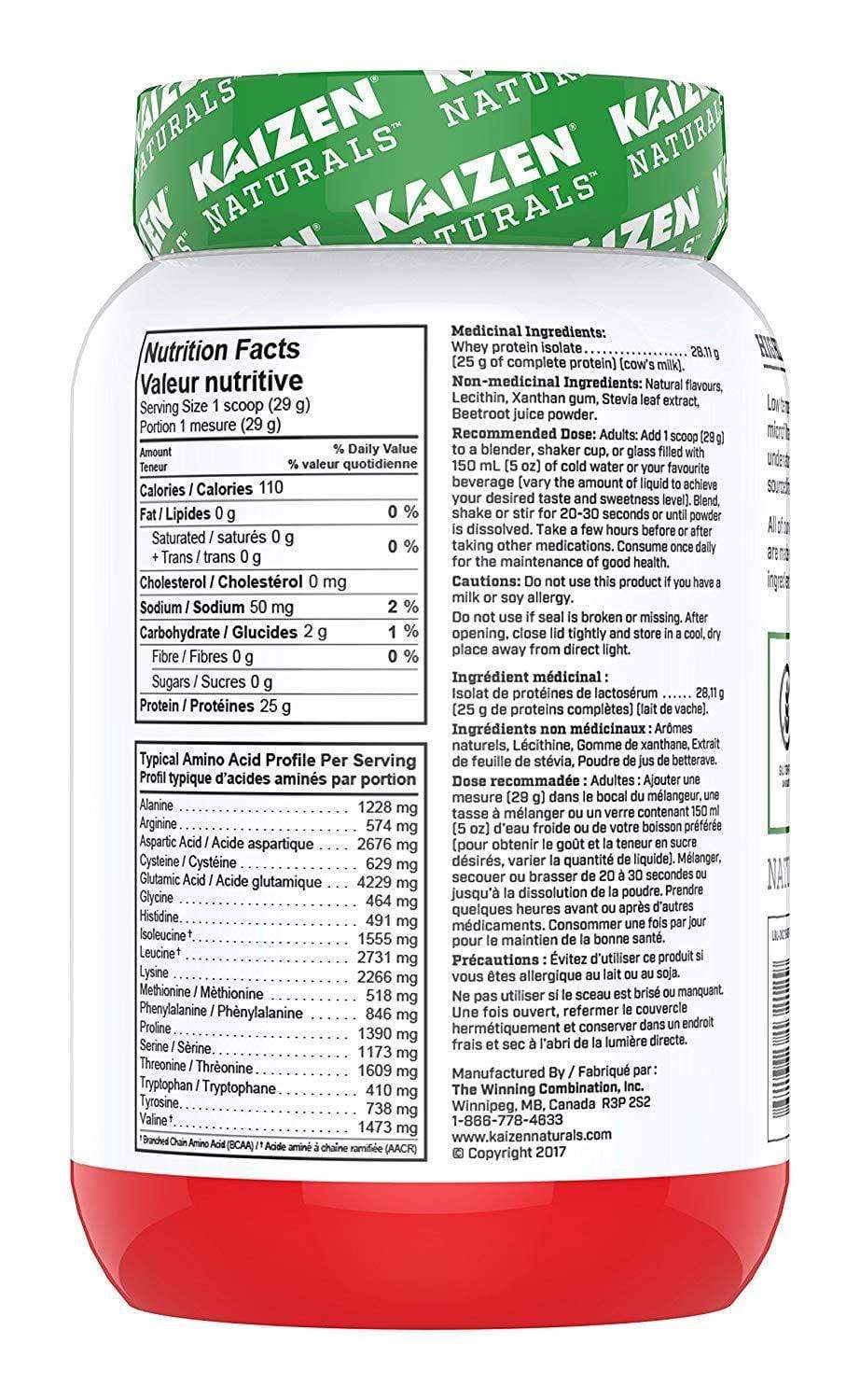 Kaizen Naturals Whey Isolate Strawberries & Cream 840 g