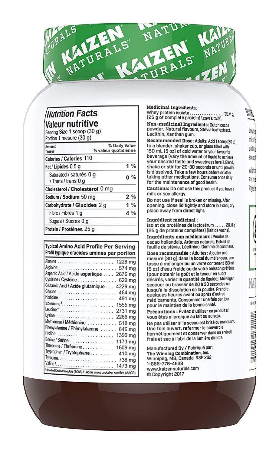 Kaizen Naturals Whey Isolate Decadent Chocolate 840 g
