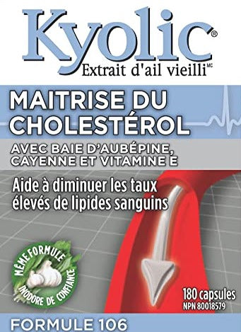 Kyolic, Cholesterol Control, Formula 106, 180 Capsules