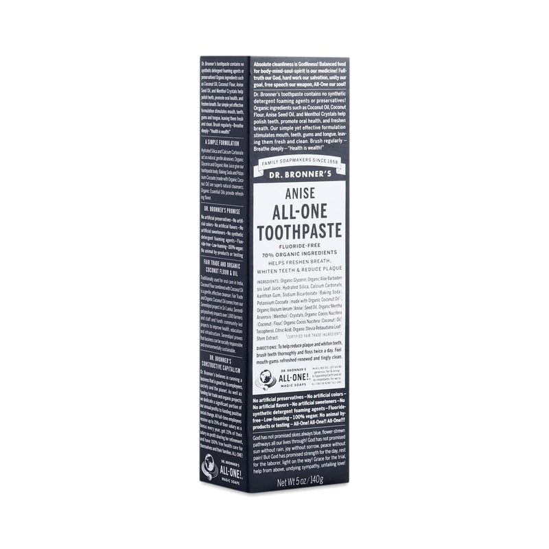 Dr. Bronner’s, All-One Toothpaste, Anise, 140g (5Oz)