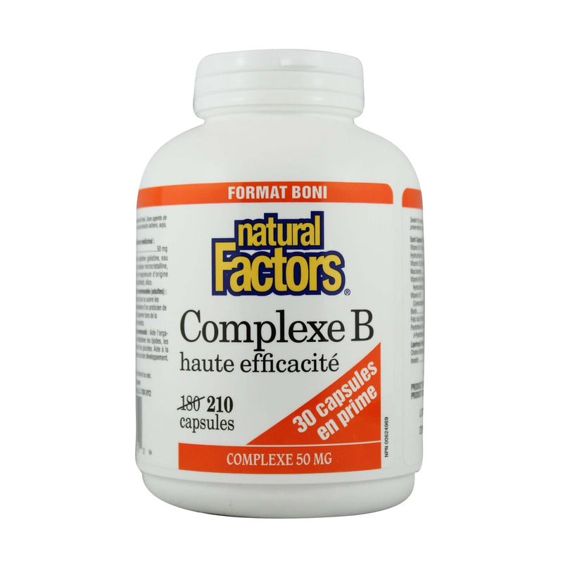 Natural Factors Hi Potency B Complex BONUS 210 Capsules
