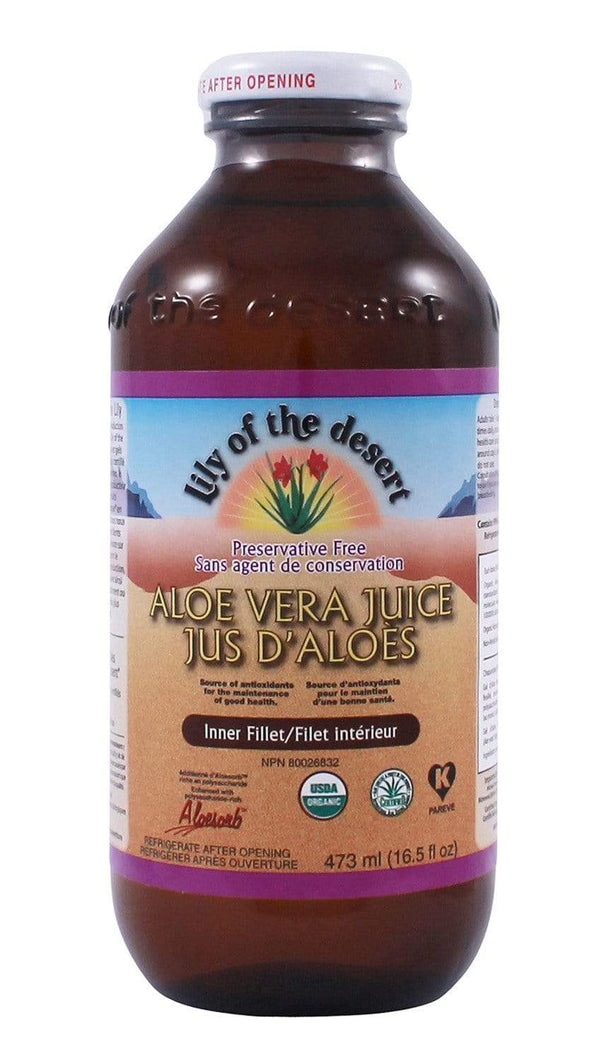 Lily of the Desert Aloe Vera Juice Inner Filet Preservative Free 16oz/473ml